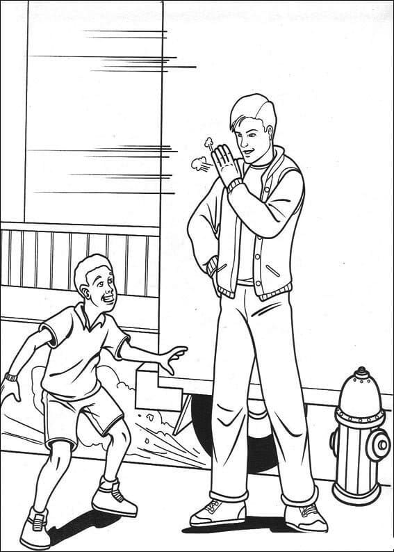 Peter Parker and a Boy Coloring Game Peter Parker and a Boy