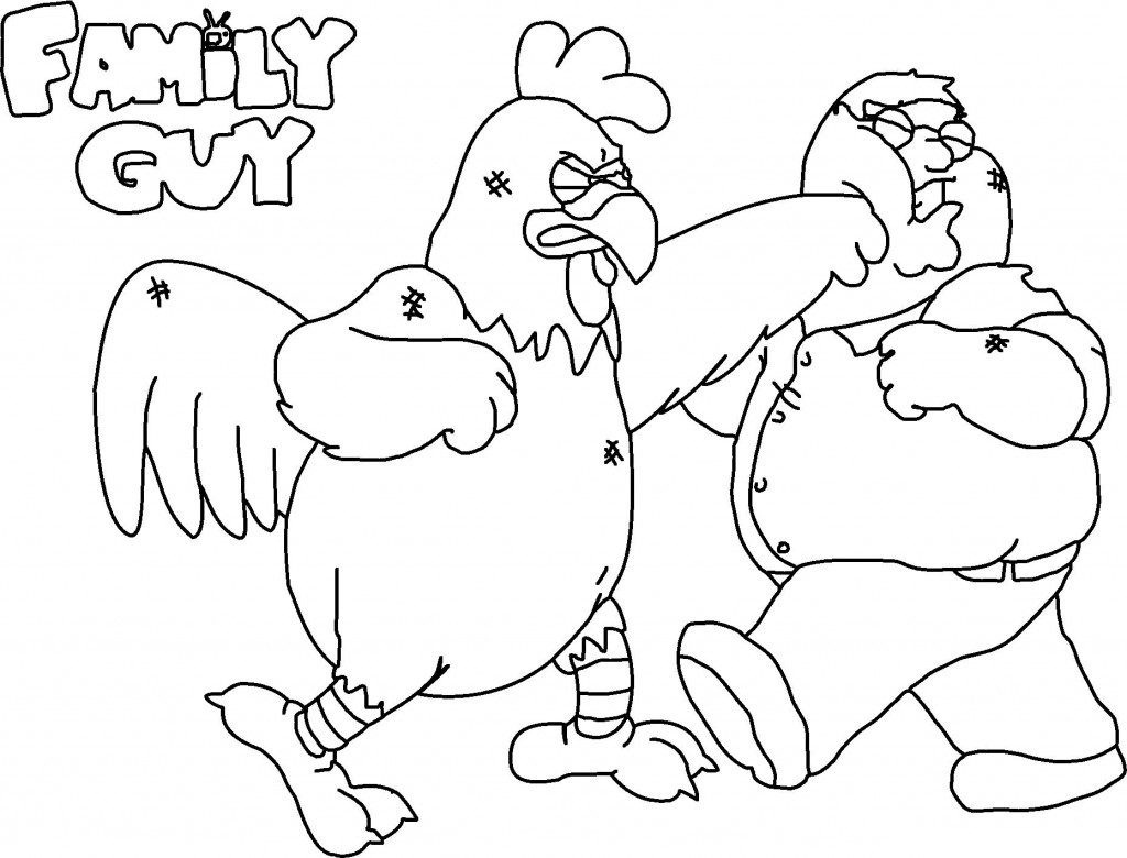 Peter and Chicken Fighting Coloring Game Peter and Chicken Fighting
