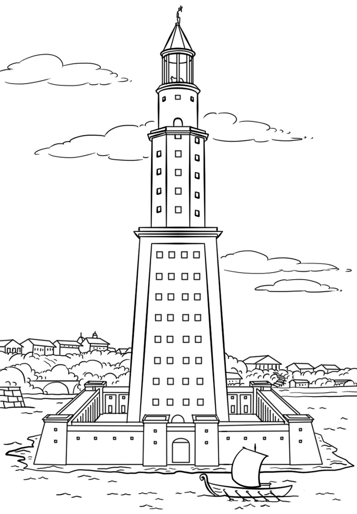 Pharos Lighthouse Coloring Game Pharos Lighthouse