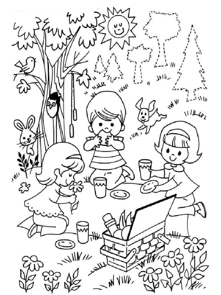 Picnic in the Park Coloring Game Picnic in the Park