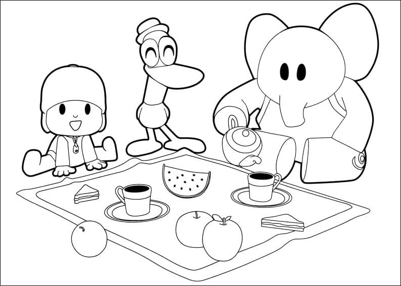 Picnic with Pocoyo Coloring Game Picnic with Pocoyo