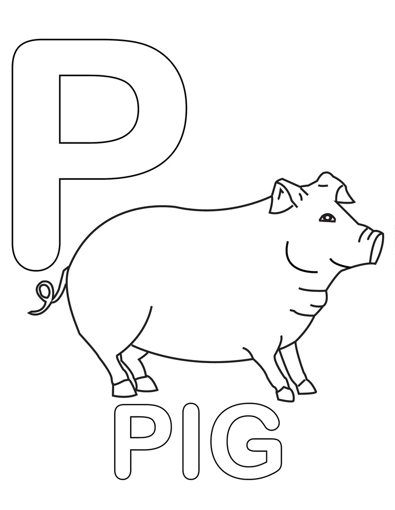 Pig Letter P Coloring Game Pig Letter P