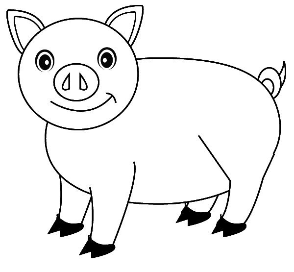 Simple Pig Coloring - Play Free Coloring Game Online