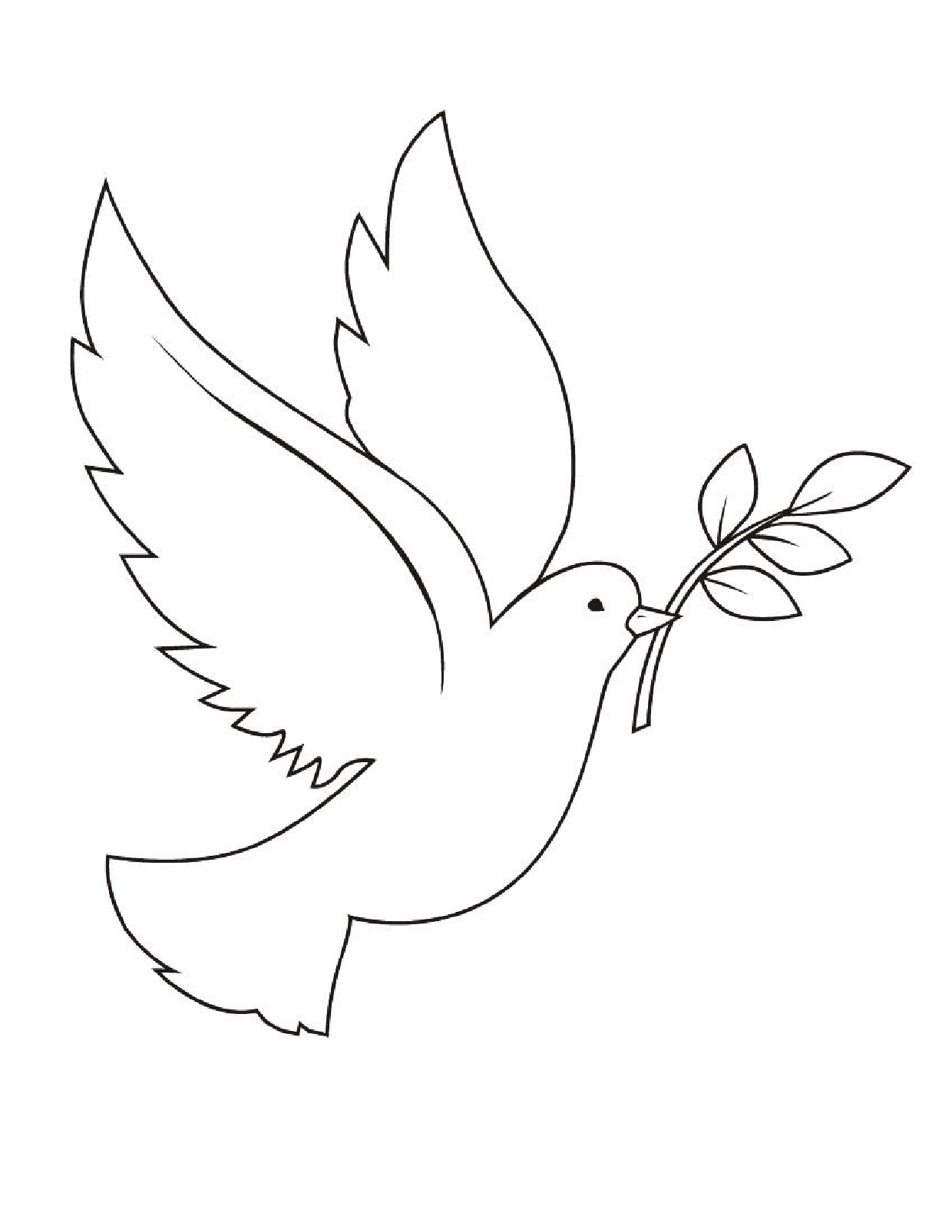 Pigeon with small branch on its beak Coloring Game Pigeon with small branch on its beak
