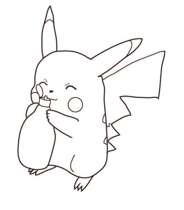 Pikachu Drinking Milk