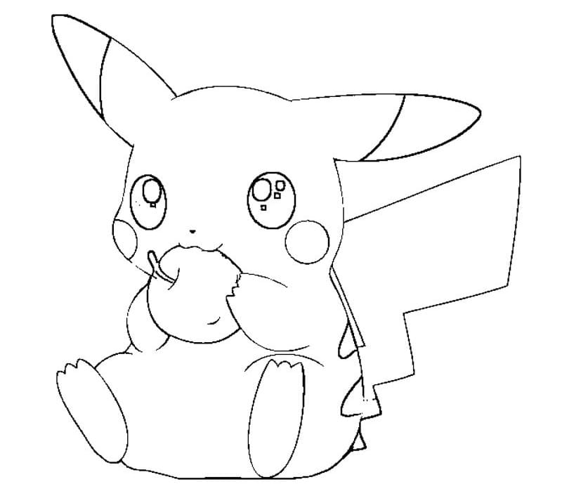 Pikachu Eating Apple