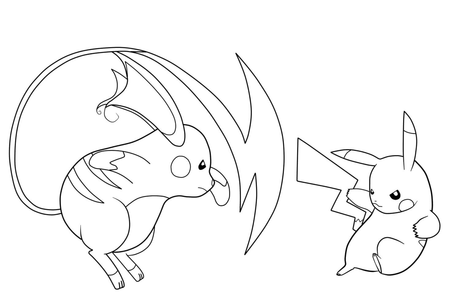 Pikachu and Raichu Coloring Game Pikachu and Raichu