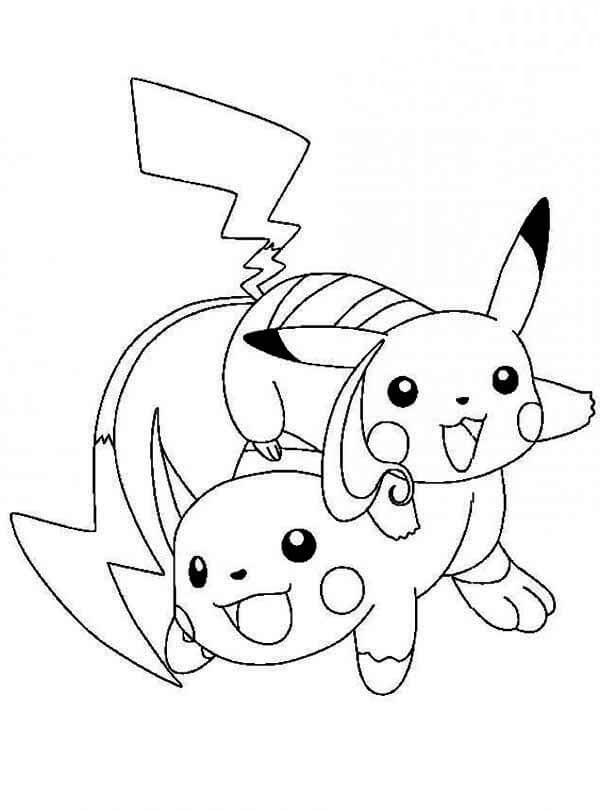 Pikachu with Raichu Coloring Game Pikachu with Raichu