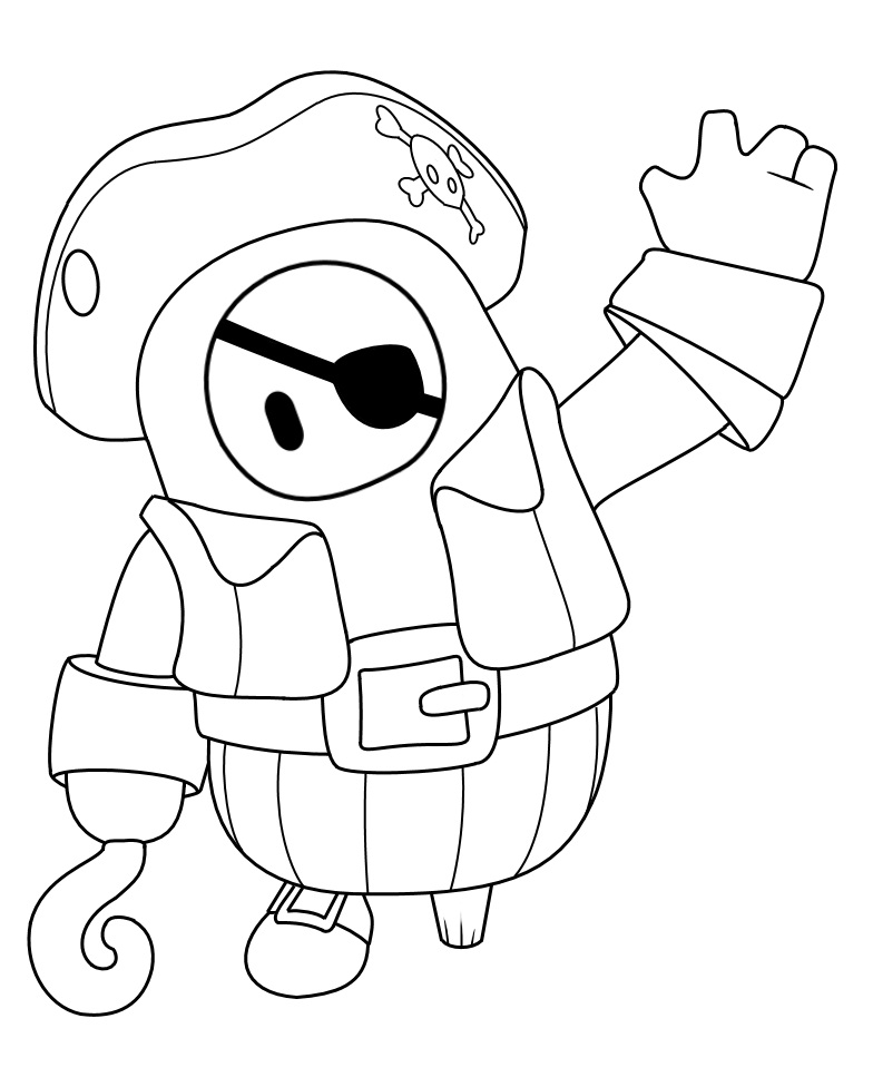 Pirate Skin Fall Guys Coloring Game Pirate Skin Fall Guys
