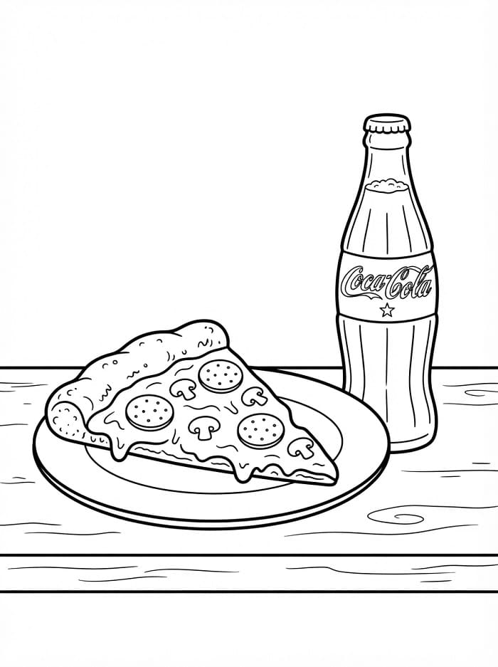 Pizza Slice and Coca Cola