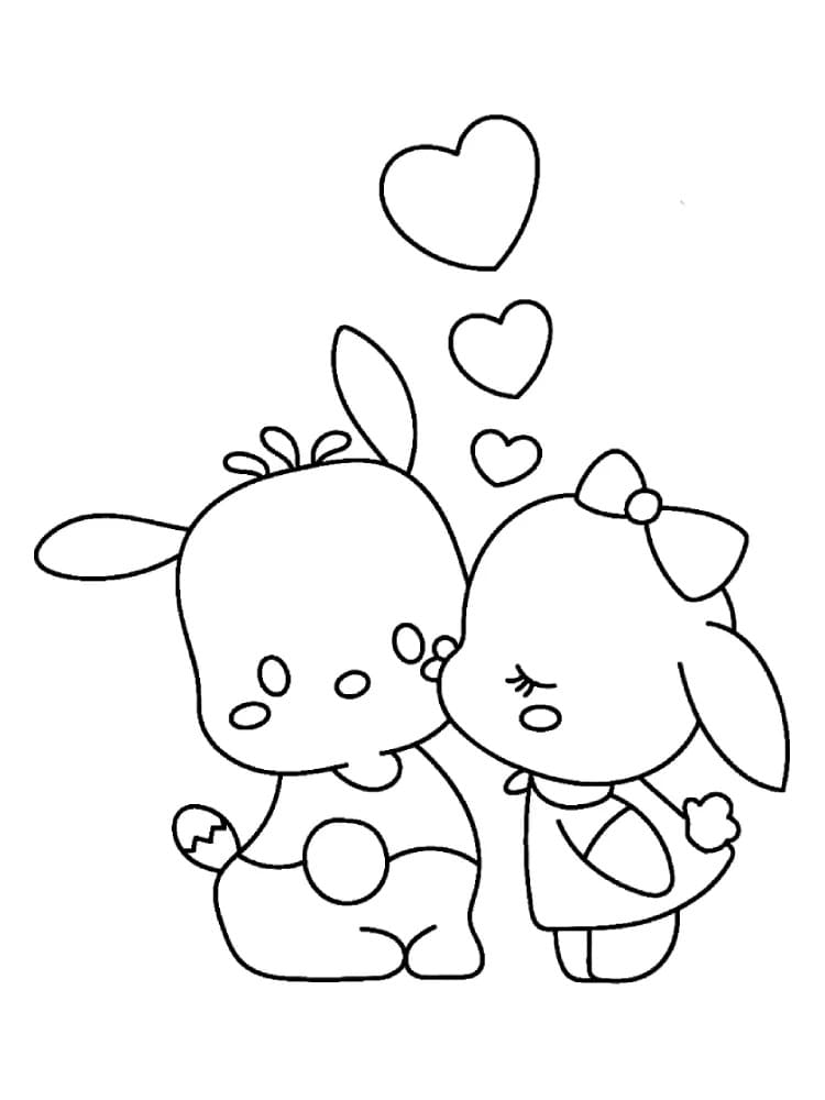 Pochacco and Girlfriend Coloring Game Pochacco and Girlfriend