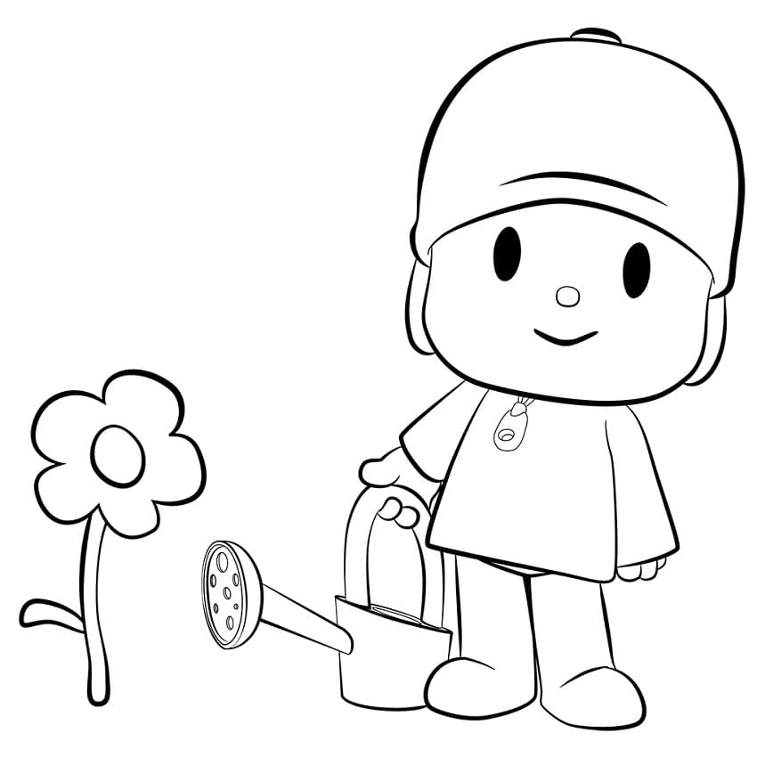 Pocoyo Watering Flower Coloring Game Pocoyo Watering Flower