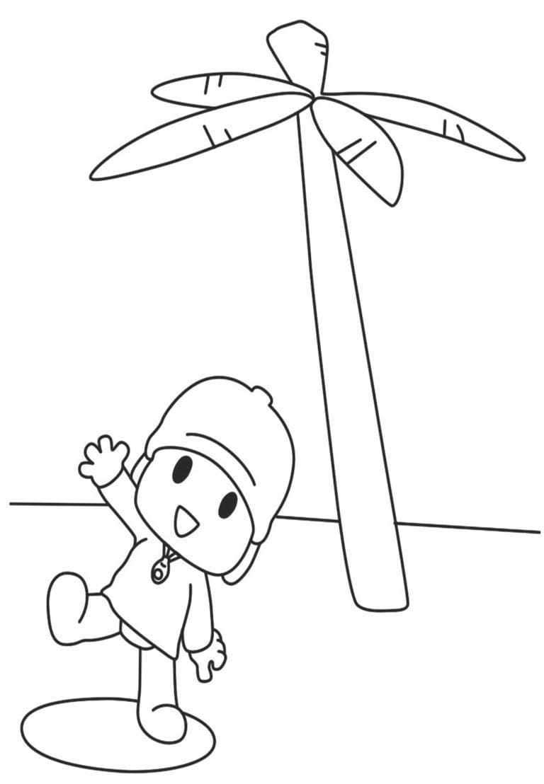 Pocoyo and Coconut Palm Coloring Game Pocoyo and Coconut Palm