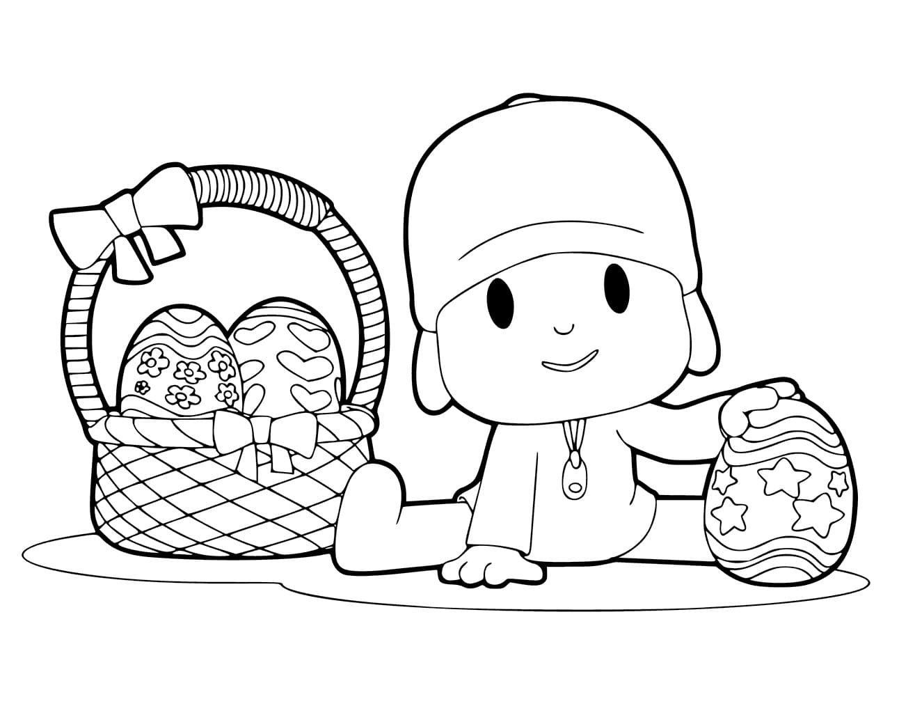 Pocoyo and Easter Eggs Coloring Game Pocoyo and Easter Eggs