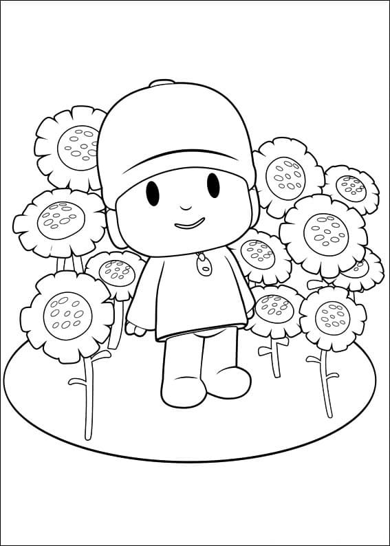 Pocoyo and Flowers Coloring Game Pocoyo and Flowers