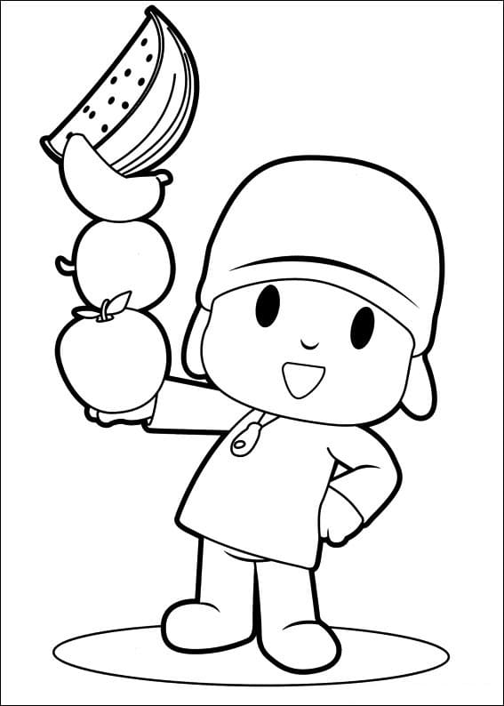 Pocoyo and Fruits Coloring Game Pocoyo and Fruits