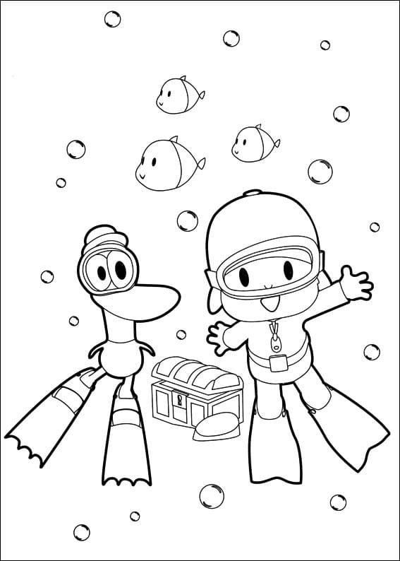 Pocoyo and Pato Fiding Treasure Coloring Game Pocoyo and Pato Fiding Treasure