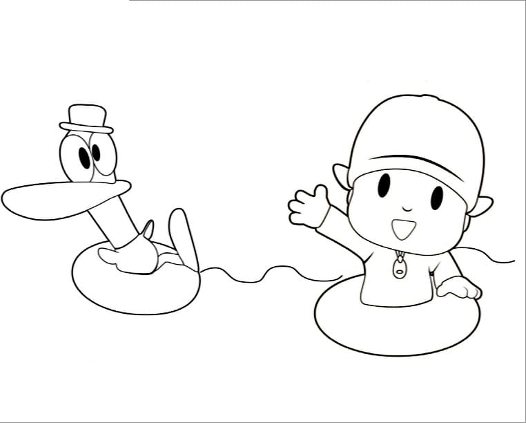 Pocoyo and Pato Swimming Coloring Game Pocoyo and Pato Swimming