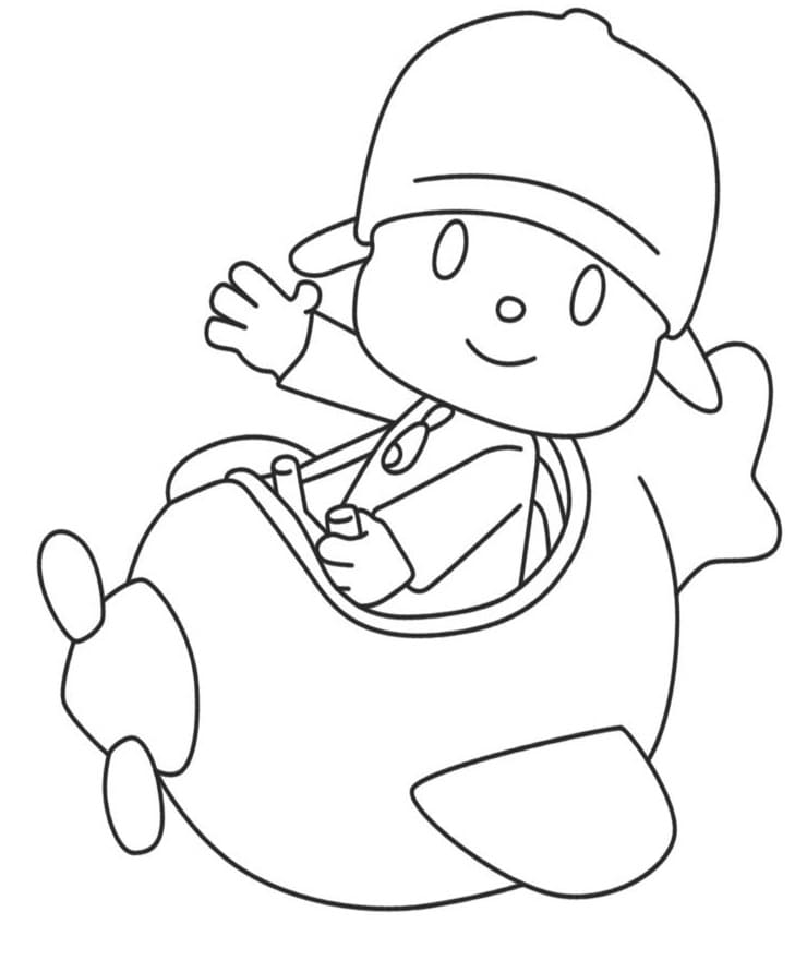 Pocoyo on Plane Coloring Game Pocoyo on Plane