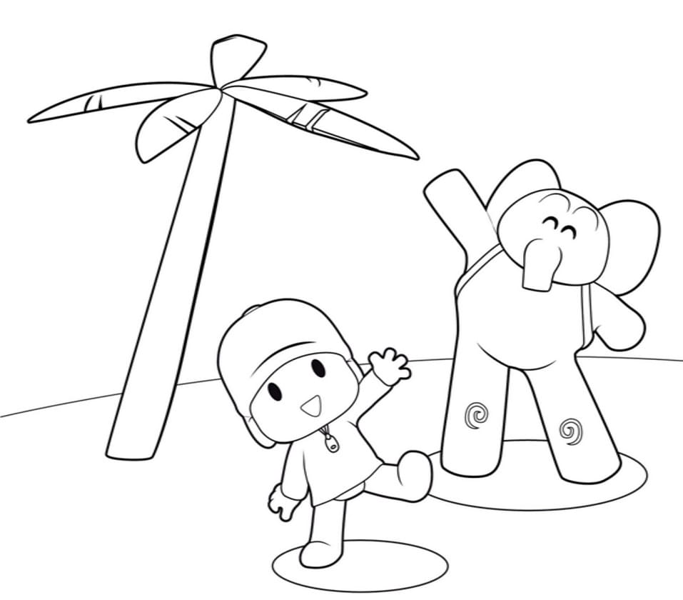 Pocoyo with Elly Coloring Game Pocoyo with Elly