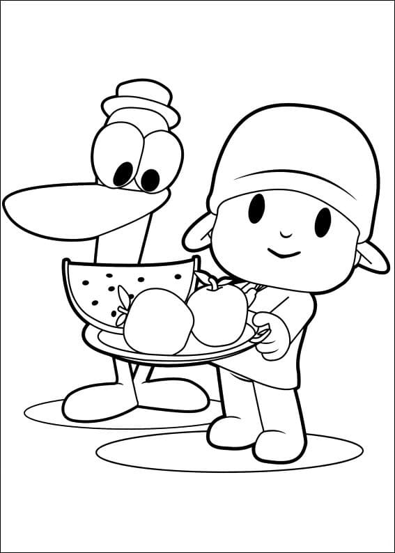 Pocoyo with Pato Coloring Game Pocoyo with Pato