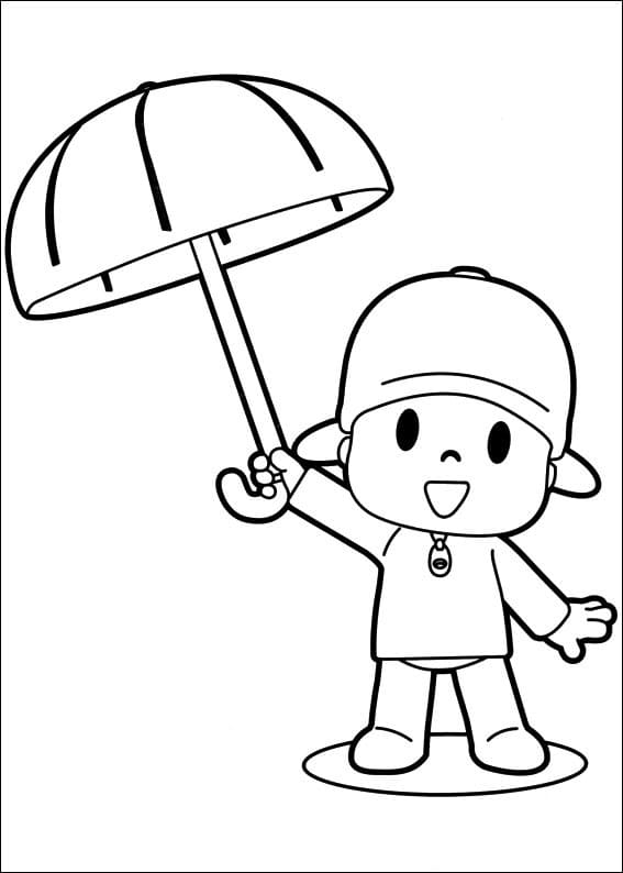 Pocoyo with Umbrella Coloring Game Pocoyo with Umbrella