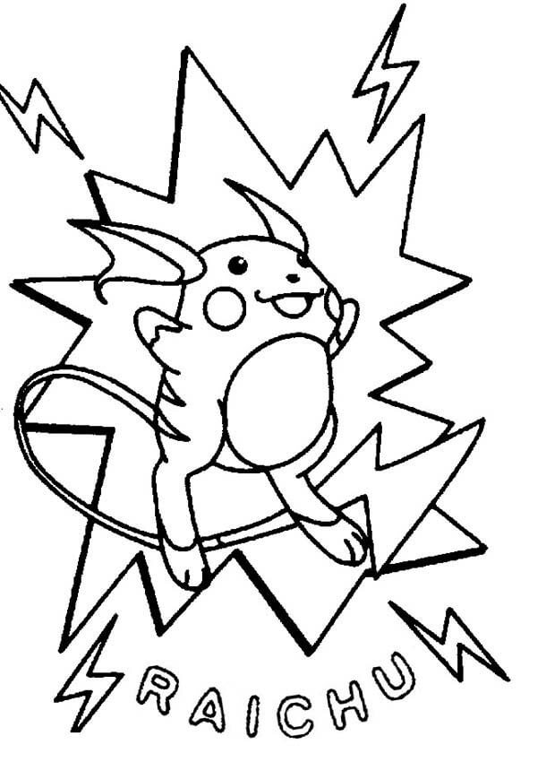 Pokemon Raichu 2 Coloring Game Pokemon Raichu 2