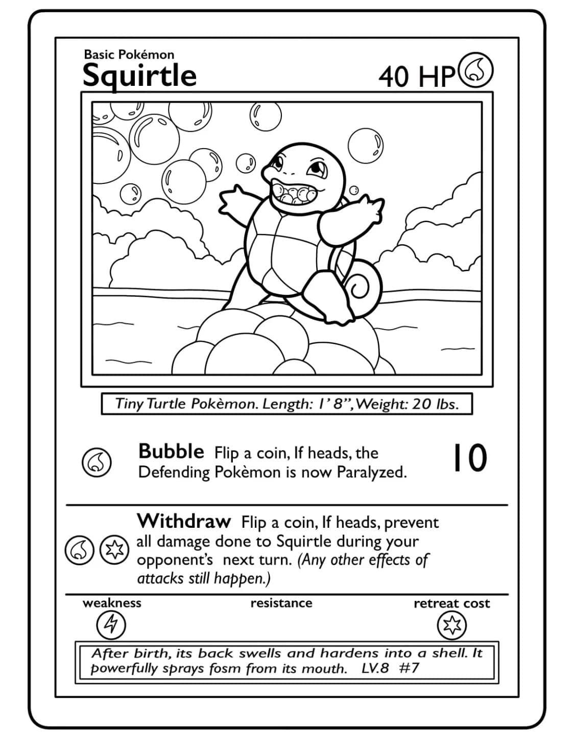 Pokemon Squirtle Card