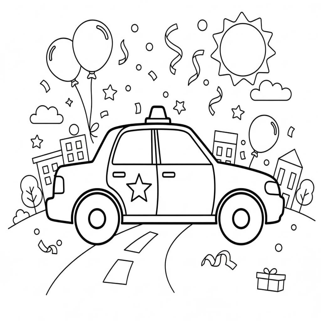 Police Car Free Printable