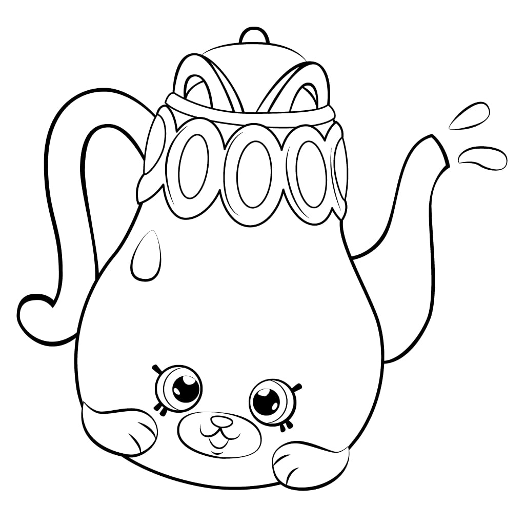 Polly Teapot Shopkin Coloring Game Polly Teapot Shopkin