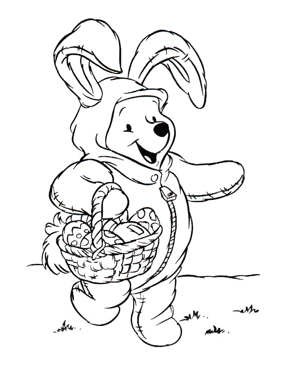 Pooh and Easter Basket Coloring Game Pooh and Easter Basket