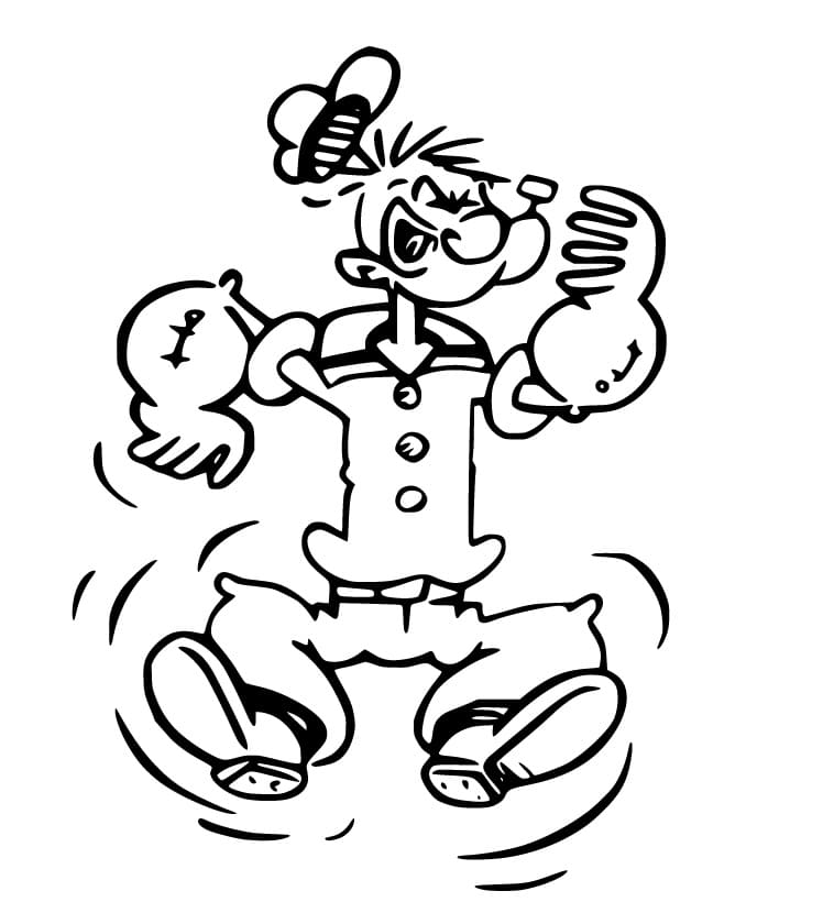 Popeye Jumping Coloring Game Popeye Jumping