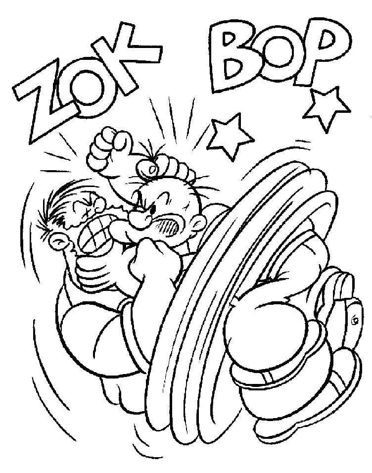 Popeye and Bluto Fighting Coloring Game Popeye and Bluto Fighting