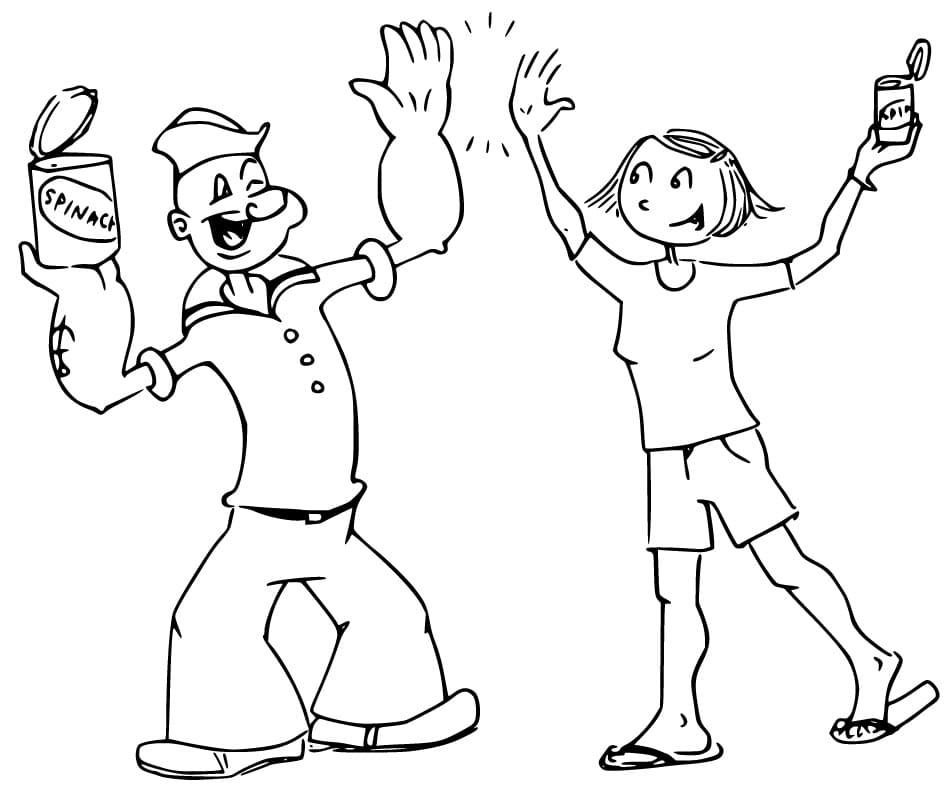 Popeye and Olive Oyl Coloring Game Popeye and Olive Oyl