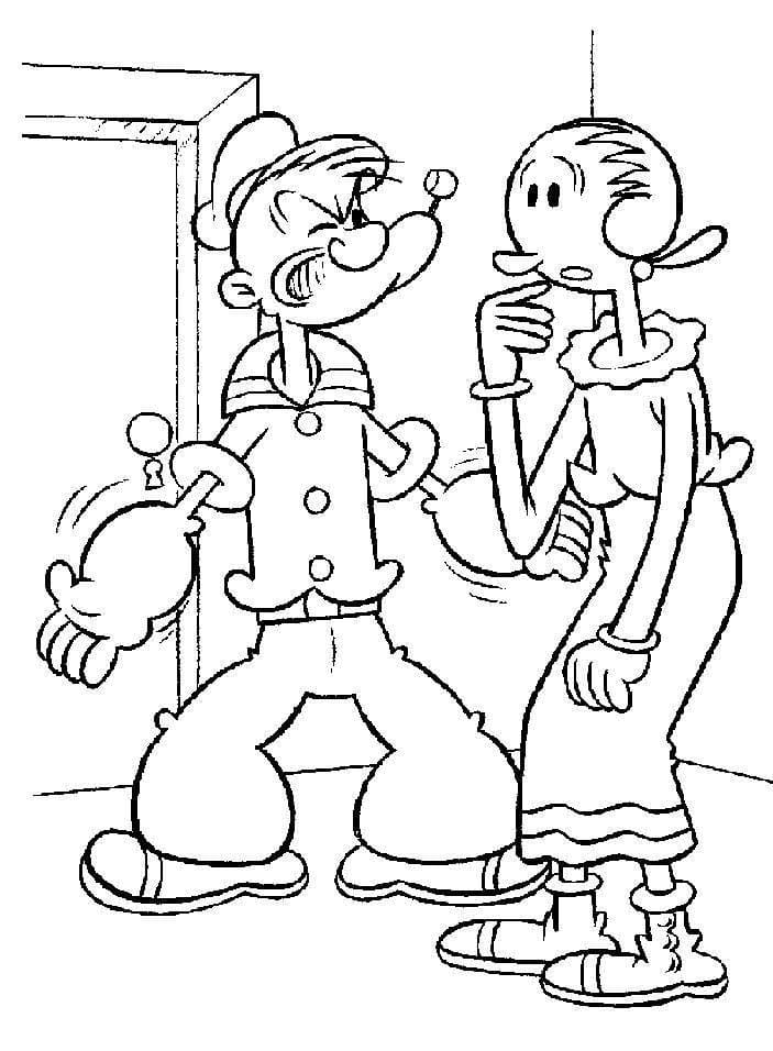 Popeye with Olive Oyl Coloring Game Popeye with Olive Oyl