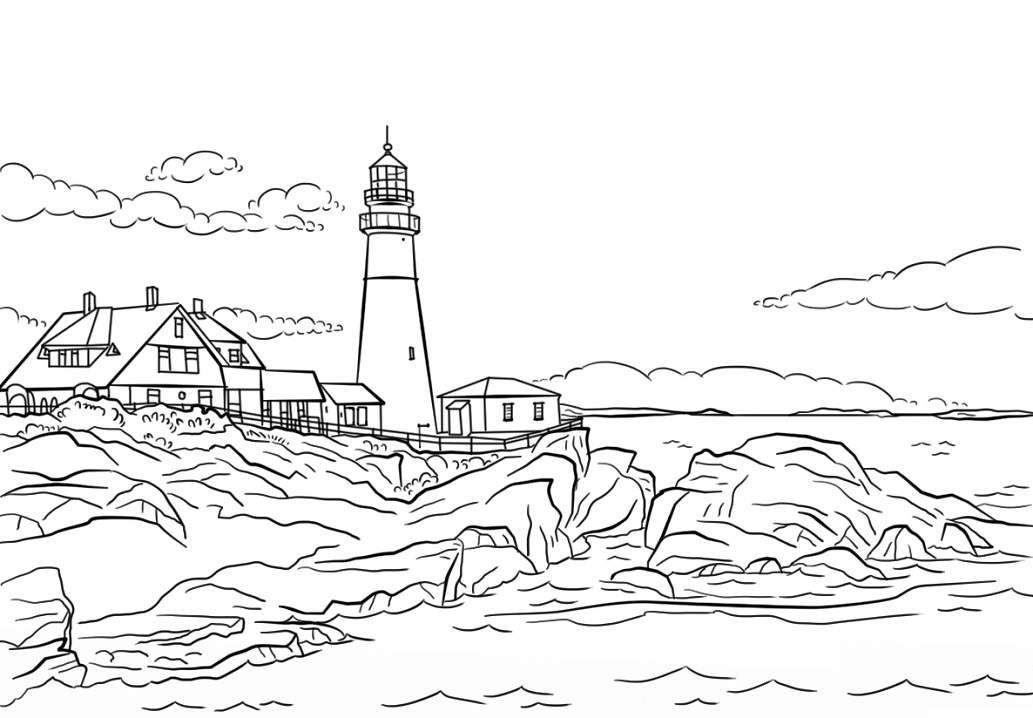 Portland Lighthouse Coloring Game Portland Lighthouse