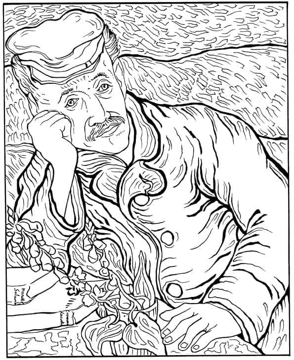 Portrait of Dr. Gachet Vincent Van Gogh Coloring Game Portrait of Dr. Gachet Vincent Van Gogh