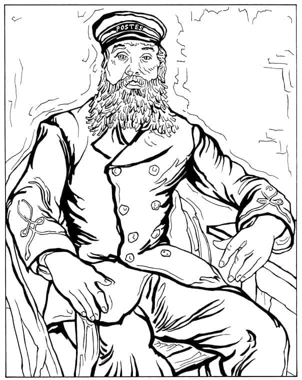Portrait of Joseph Roulin Vincent Van Gogh Coloring Game Portrait of Joseph Roulin Vincent Van Gogh