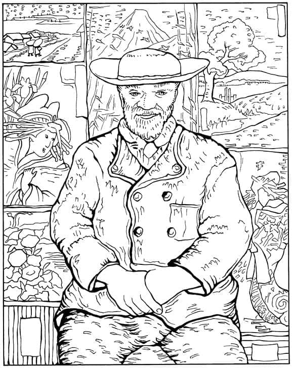 Portrait of Pere Tanguy Vincent Van Gogh Coloring Game Portrait of Pere Tanguy Vincent Van Gogh