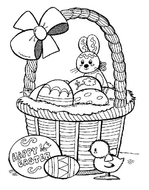Pretty Easter Basket Coloring Game Pretty Easter Basket