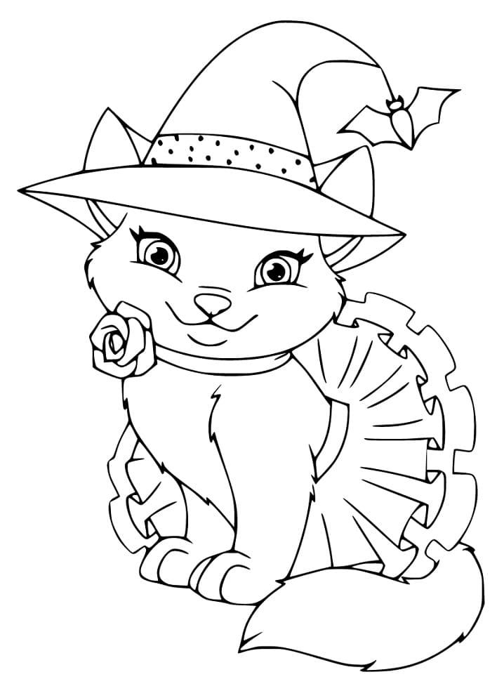 Pretty Hallween Cat Coloring Game Pretty Hallween Cat