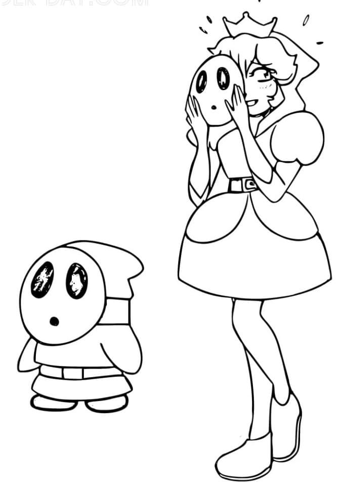 Princess Peach and Shy Guy Mario Coloring Game Princess Peach and Shy Guy Mario