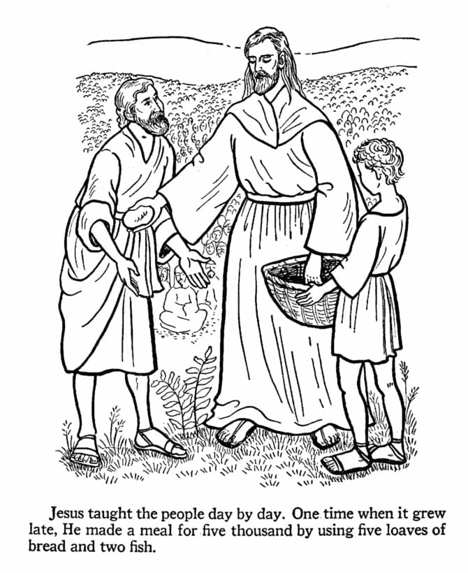 Printable Jesus Feeding 5,000