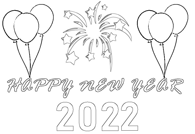 Printable New Year 2022 Coloring - Play Free Coloring Game Online