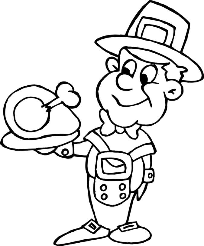 Printable Pilgrim and Turkey