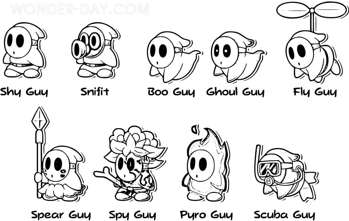 Printable Shy Guy Mario Coloring Game Printable Shy Guy Mario