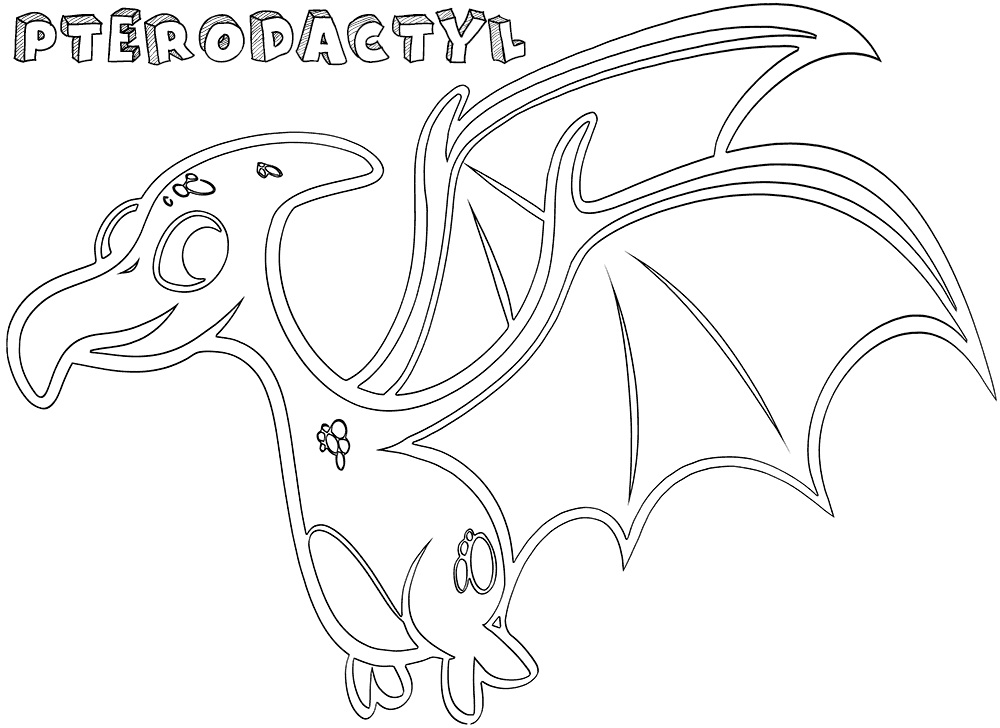 Cartoon Pterodactyl Coloring - Play Free Coloring Game Online