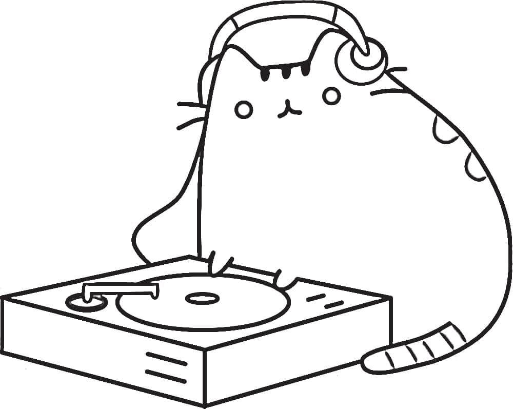 Pusheen Playing Music
