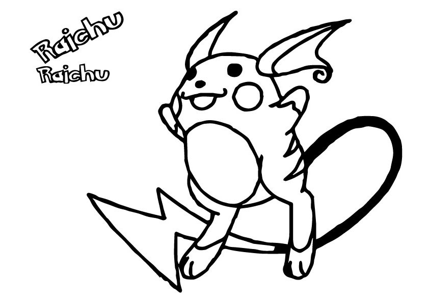 Raichu From Pokemon Coloring Game Raichu From Pokemon