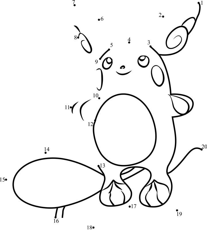 Raichu Pokemon Dot to Dot